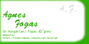 agnes fogas business card